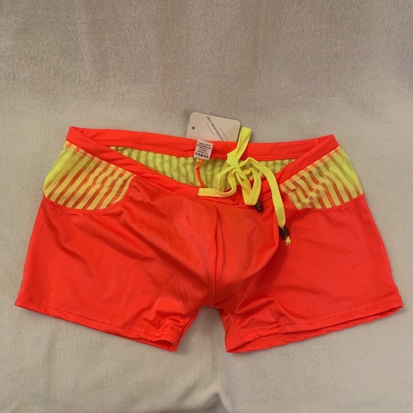 Wangjiang Orange Yellow Mesh Swimsuit  36-38 Waist - Picture 3 of 5